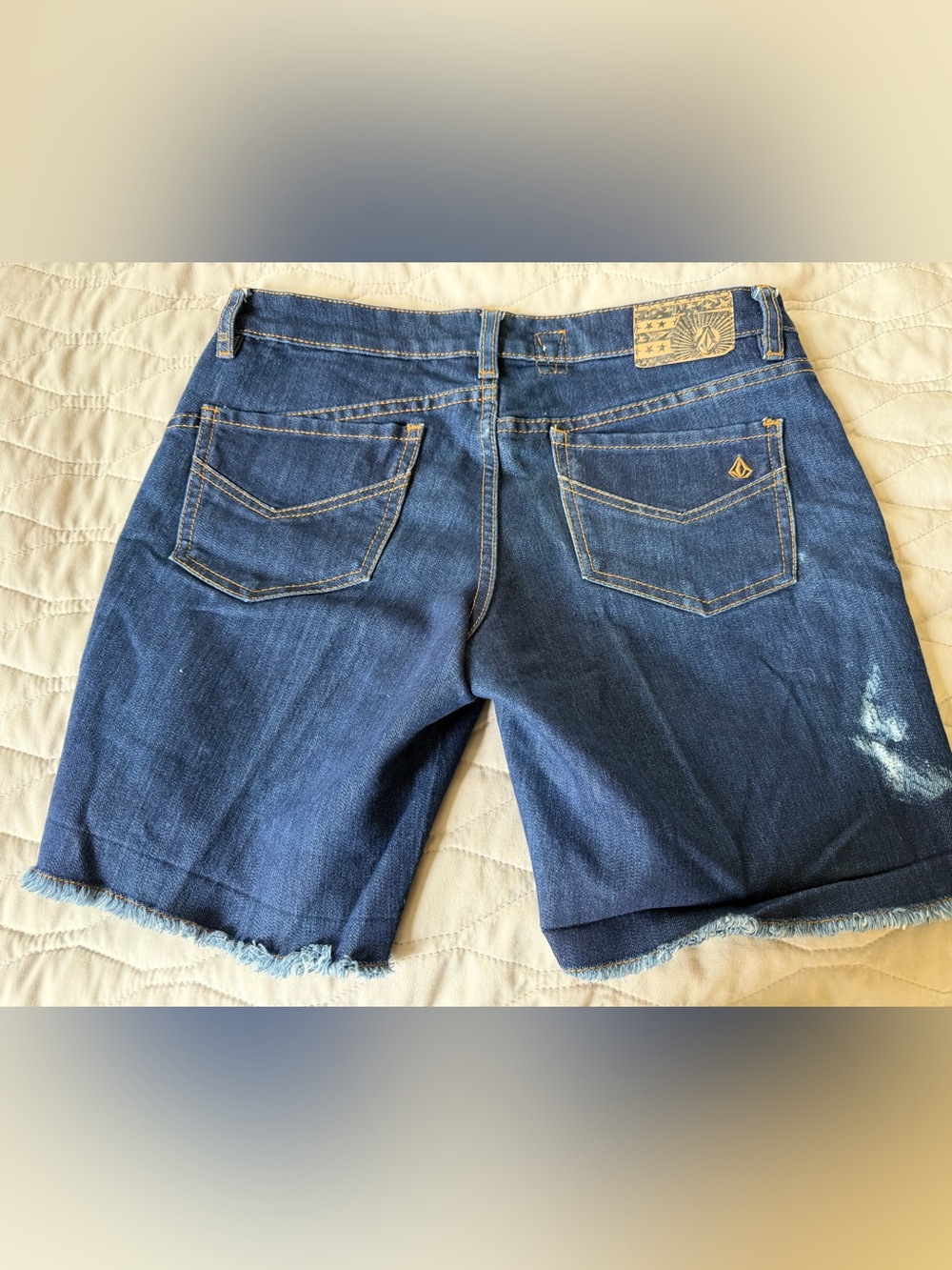 Volcom Women's Dark Blue Boyfriend Denim Shorts - Picture 2 of 9